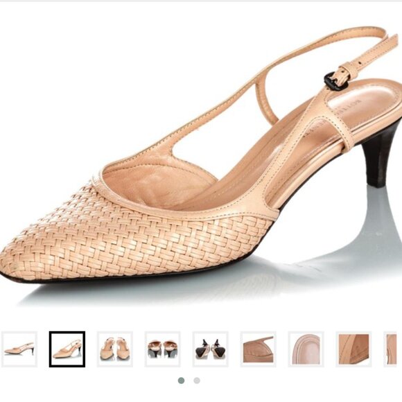 Bottega Veneta - Pink Wicker Kitten Heel Sling Black - 39 - Picture 9 of 10